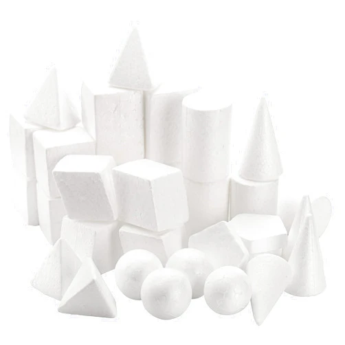 SOUJOY 32 Pack White Foam Shape, 8 Shapes Craft Foam Ball, Kid DIY Art Foam Cone for Home, School Craft Project, Table Centerpiece Flower Arrangement Props