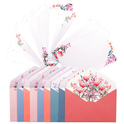 Sliverdew 36 Pcs Stationary Letter Paper and Envelopes Set, Letter Writing Stationery (24 Writing Paper + 12 Envelopes) Flower Design Writing Stationery Paper Vintage Letter Set for Invitations, Gifts