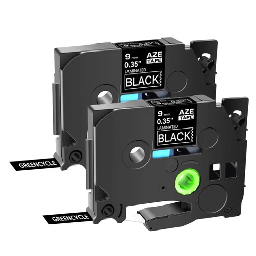 GREENCYCLE 2 Pack Compatible for Brother P-Touch TZe-325 TZe325 TZ325 TZ-325 AZE Label Tape 0.35 Inch 9mm 3/8