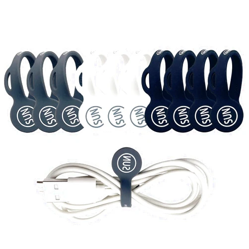 SUNFICON 10 Pack Earbuds Cords Organizers Magnetic Cable Clips Organizers Bookmark Clips Whiteboard Noticeboard Fridge Magnets USB Cable Manager Keeper for Home Kitchen Office School,Gray White Black