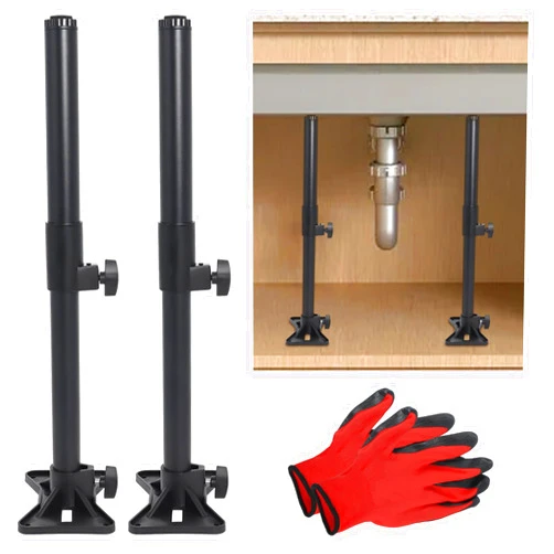 Swess Undermount Sink Mounting Brackets, Stainless Steel Adjustable kitchen sinks undermount Legs Installation and Repair Kit Support System with Waterproof Gloves.(13.8-23.6inches)