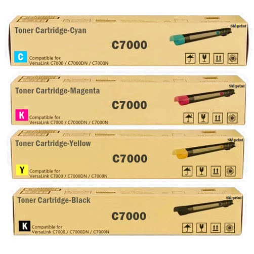 SkyPrint VersaLink C7000 High Capacity Toner Cartridges Compatible with Xerox 106R03757 106R03758 106R03759 106R03760 Toner use for Xerox Versalink C7000 C7000DN Black Cyan Magenta Yellow