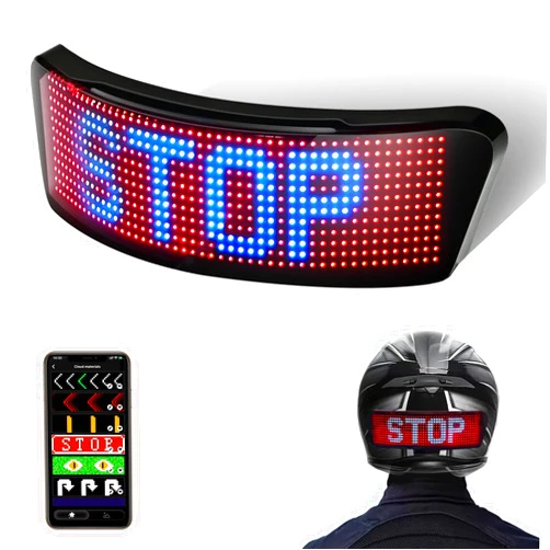 MOYACA LED Smart Cycling Helmet Taillight, Motorcycle Helmets Light with Turn-Signals Speedometer and Programmable APP Customizable Patterns Display, Waterproof Helmet Light for Night Ride