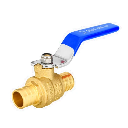 EFIELD 5-Pack EFIELD 1-Inch Pex Crimp Full Port Shut-off Brass Ball Valve, Blue Level, UPC Certified