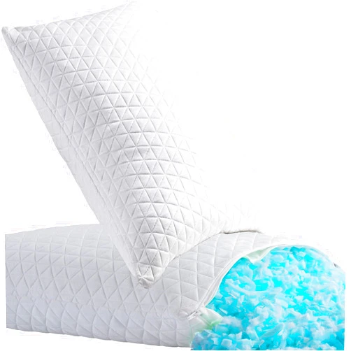 KEYOOHOME Shredded Memory Foam Pillows for Sleeping,Bed Pillows Standard Size Set of 2 Pack Cooling Adjustable,Good for Side and Back Sleeper with Washable Removable Cover
