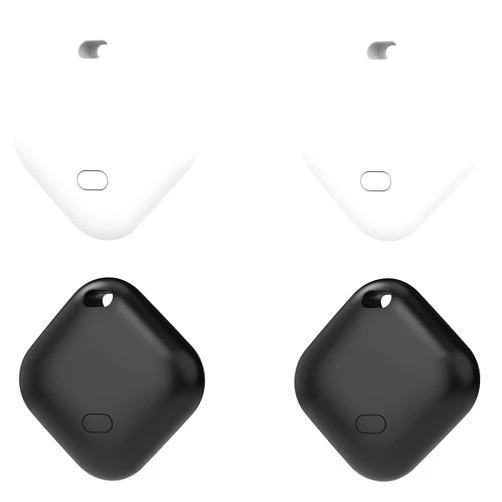 CHZHVAN Item Finder 4 Pack Works with Apple Find My (iOS Only), Waterproof, Replaceable Battery, Lost Mode, Smart Key Finder Locator for Bags, Suitcases, Pet, 2 Pack White & 2 Pack Black