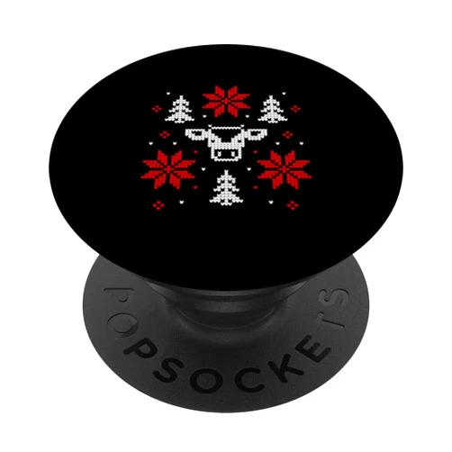 Lustige Kuh Bauer Weihnachten Geschenkidee Bauer Ugly Christmas Cow Sweater Funny Cow Christmas Motif PopSockets Standard PopGrip