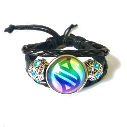LERYDESI Mega stone bracelet jewelry custom picture gift Black dark brown braided leather customized art pendant Unique Friendship Jewelry