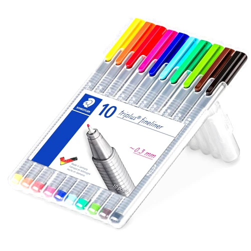 STAEDTLER gel Triplus Fineliner 0.3 mm Porous Point Pen 334 - SB10, 10 pack