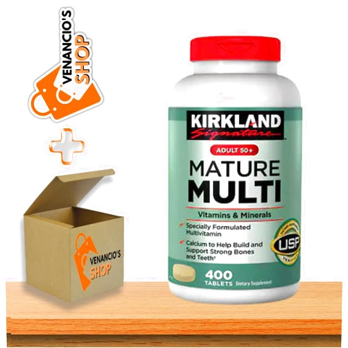 VENANCIO'S SHOP Kirkland Signature Adult 50+ Mature Multi Vitamins & Minerals, Multivitamin for Men and Women 50 Plus, 400 Tablets + Includes Venancio’sfridge Sticker (Pack of 1)
