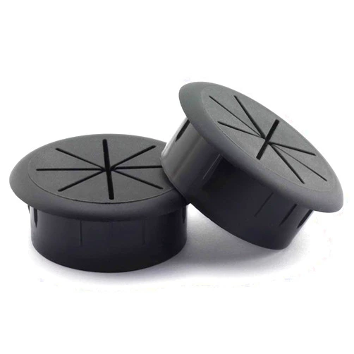 HJGarden 2PCS 2Inch (50mm) Desk Cord Grommets Wire Cable Hole Cover for Office PC Desk Cable Cord Cover Black
