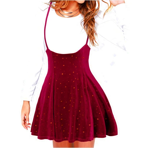 YOINS Women's Suspender Skirt Basic High Waist Versatile Flared Skater Skirt