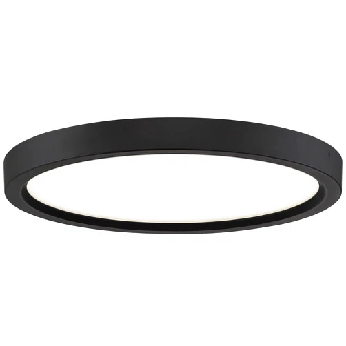 Quoizel Outskirts Round Flush Mount Ceiling Light, 11 Inch Oil Rubbed Bronze, Dimmable Integrated LED 1500 Lumens, 14 W, Close to Ceiling Light Fixtures for Hallway, Kitchen, Bedroom or Bathroom