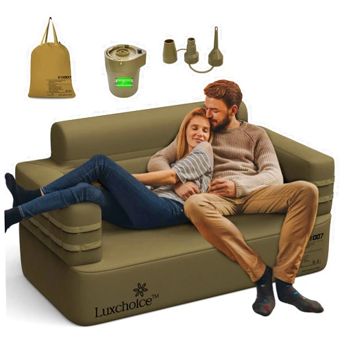 Luxchoice Inflatable Sofa Multifunctional Air Couch with Built-in Pump Portable Luxury Automatic Inflatable Chair Suitable for Home Outdoor Camping Travel