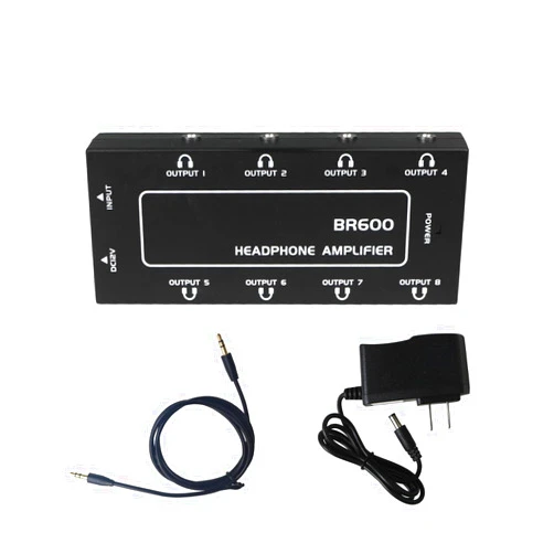 Bairutong 9-Jack Multi Headphone Audio Splitter,Headphone Amplifier Stereo Audio Amp with 12V 1A Power Adapter Distributor Headphone Splitter for Studio and Stage