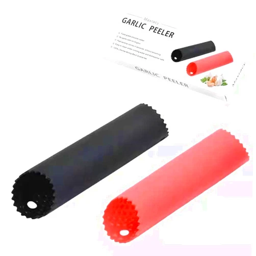 Maxracy [Upgraded Version] Maxracy 2 Set Peeler Silicone Easy Roll Tube Useful Garlic Odorfree Kitchen Tool (Red,Black)