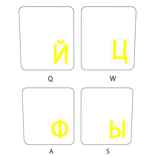 Online-Welcome Russian Transparent with Yellow Lettering Stickers for PC Keyboards LAPTOPS Desktop