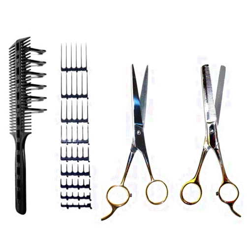 Monet Beauty Products Ltd. CombPal Jumbo Hair Cutting Kit with Scissors (Value-Pack Black)