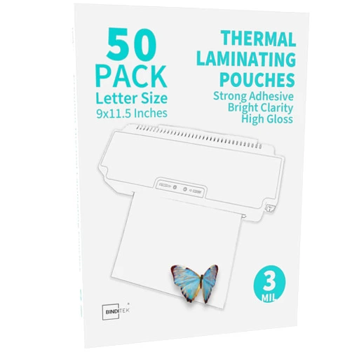 Binditek 50 Pack 3 Mil Thermal Laminating Pouches, 9x11.5 Inches Laminating Sheets, for Letter Size, Ultra Clear, Glossy, Hold 8.5x11 Inches, Heat Seal, School Office Supplies