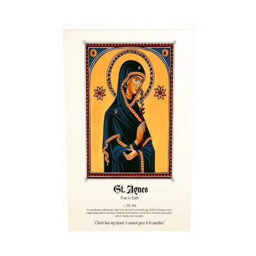 ZCXH St. Agnes Catholic Art_ Icon Virgin Martyr, Religious Print Canvas Poster Bedroom Decor Office Room Gift 08x12inch(20x30cm)