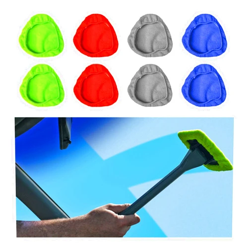Ziciner 8 PCS Car Care Microfiber Cloths for Windshield Cleaner, Replaced Microfiber Pads Cover Kit, Car Windshield Cleaning Tool Bonnets, Interior Auto Window Cleaner Washing Pads (8 PCS)