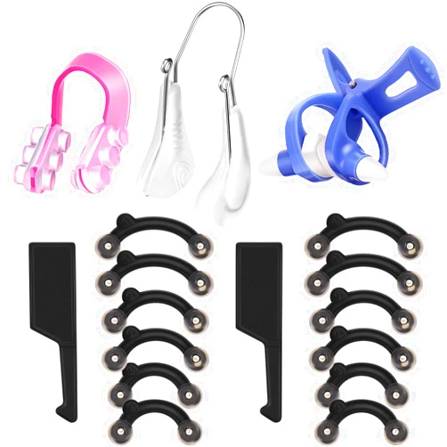 Frienda 5 Pieces Nose up Lifting Clips Silicone Wide Nose Shaper Bridge Slimming Clips No Pain Beauty Straightening Tools for Women