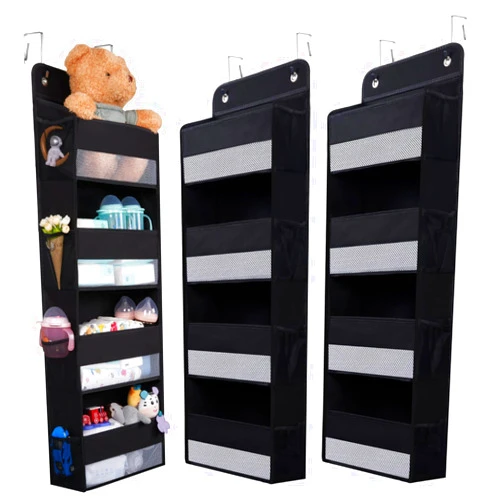 WishJazz 2 Pack Over the Door Organizer, 4-Shelf Heavy Duty Hanging Organizer Storage, 44lbs Load Room Organizers and Storage for Nursery, Pantry, Bathroom, Closet, Camper/RV, Dorm, Baby Organizer
