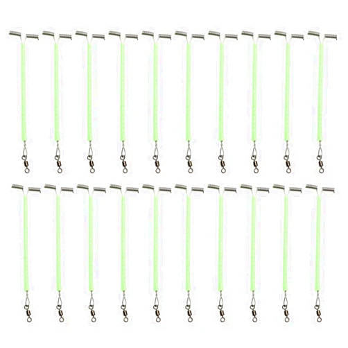 DSBAOMA 20Pcs T-Shape Swivels Snaps Stainless 3 Way Rolling Swivels Crosses Line Fishing Swivels with Beads Set