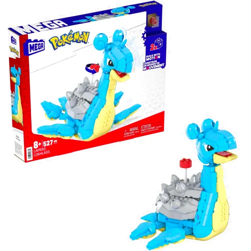 MEGA Pokémon Building Toys Set Lapras with 527 Pieces, Articulated and Poseable with Motion, 6 Inches Tall, for Kids