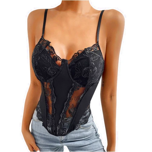 IMMAY Women's Shaping Floral Lace Boned Bustier