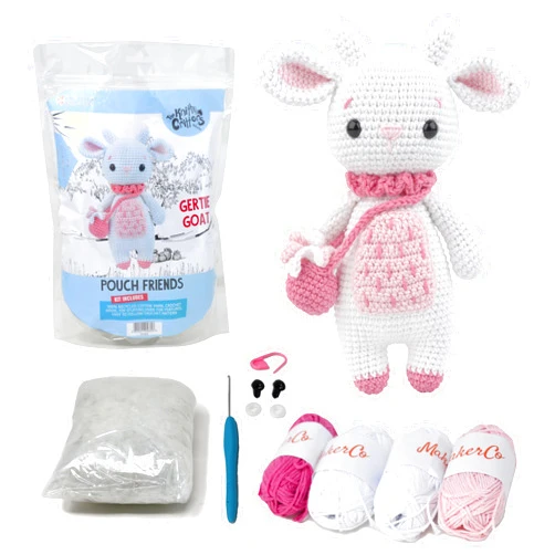KNITTY CRITTERS Pouch Friends Crochet Kit - Gertie Goat
