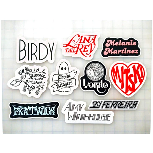 Generic Women of Today Sticker Pack (10 Stickers) Set 1 Birdy Lana Melanie Florence phobe FKA Amy Sky del Martinez Rey The Machine bridgers Twigs Winehouse Ferreira pop Indie Music Female