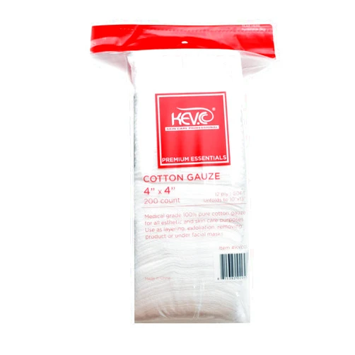 KEV.C SKIN CARE PROFESSIONAL KEV.C Skin Care Premium Cotton Gauze 4 x 4, 200 Count (1 Pack)