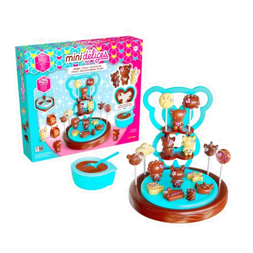 MINI DELICE 17890 Atelier Choco Creates Cute Animals and Chocolate Shapes with Marshmallow Heart-Makes Lollipops-Complete and Easy to Use Workshop-Suitable for Ages 6 and Above