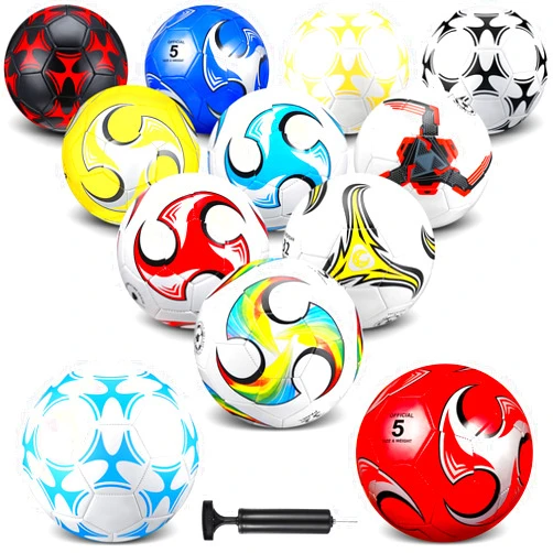 HyDren 12 Packs Soccer Ball with Pump Official Size Soccer Ball for Indoor Outside Game Training Practice Back to School Sport Gift for Kids Teens Adults(Stylish Color, Size 4)