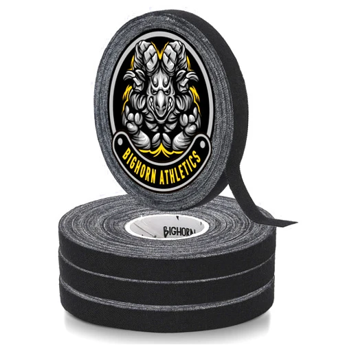 Bighorn Athletics Premium Finger Tape & Toe Tape | 4 Rolls for Superior Finger Support, Injury Protection, and Joint Stability | Ideal for Jiu-Jitsu, Climbers, & Trainers (0.3-Inch, Black)