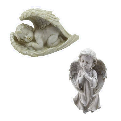 Comfy Hour Praying Angel Sleeping in Wing & Peaceful Cherub Praying Angel Figurine