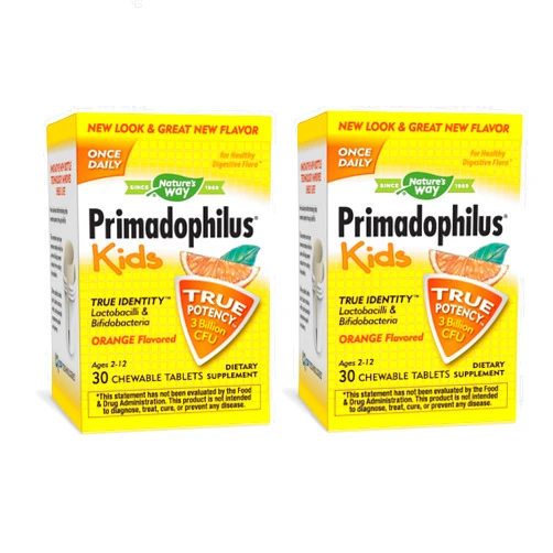 Nature's Way Primadophilus Kids 3 Billion, 30 Chewables - (Pack of 2)