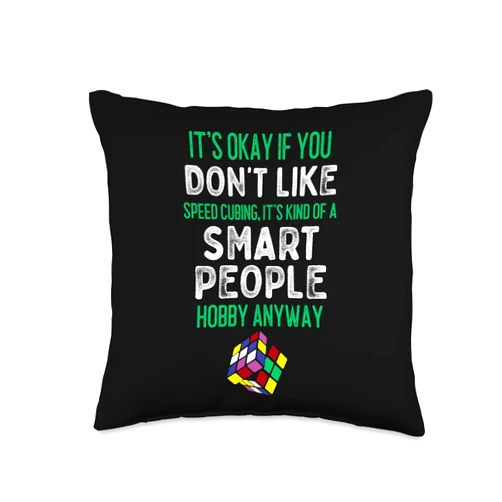 The Melting Cube - Competitive Speed Cubing Merch Competitive Puzzle Like Smart People Speed Cubing Throw Pillow, 16x16, Multicolor