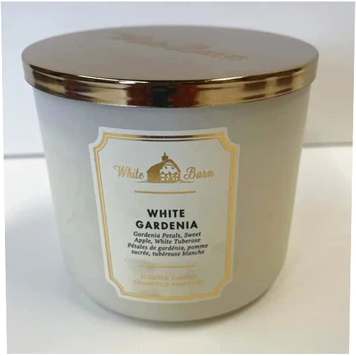 Bath & Body Works Bath and Body Works, White Barn 3-Wick Candle w/Essential Oils - 14.5 oz - 2021 Core Scents! (White Gardenia)