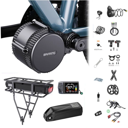 BAFANG Mid Drive Kit 48V 500W 750W 1000W BBS02B BBS-HD Electric Bike Conversion Kit 48V 36V 52V Ebike Conversion Kit for 68-73 100 120 MM Mountain Bike Road Bike with Display and Battery(Optional)
