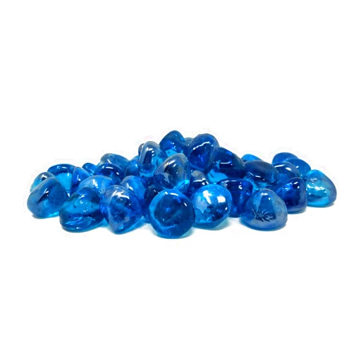 Golden Flame 10 Pound Fire Diamonds | 1 Inch Rocks | Natural Gas or Propane | Fire Pit, Table, and Fireplace | Indoor or Outdoor | Brilliant Jewel-Like Color | Caribbean Blue Reflective