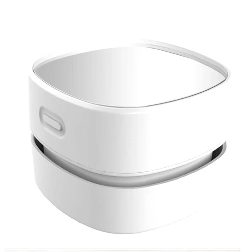 ODISTAR Desktop Vacuum Cleaner, Mini Table dust Sweeper Energy Saving,High Endurance up to 90 mins,Cordless&360º Rotatable Design for Keyboard/Home/School/Office(White)