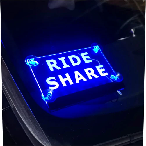 Generic Acrylic RideShare car Lights Illuminated License Plate Color USB Taxi LED Accessories (HB-08)