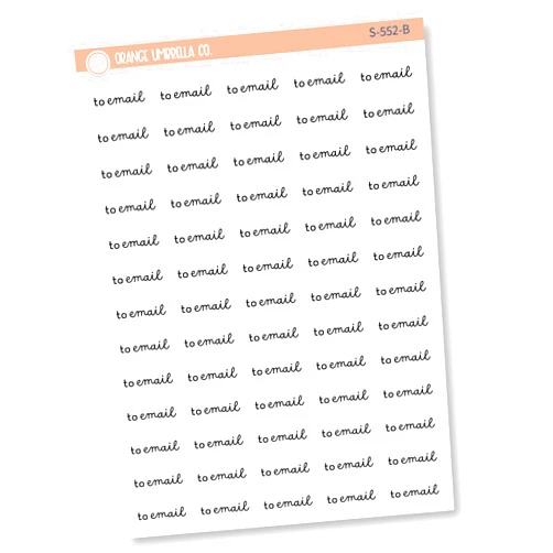 Handmade To Email Script Planner Stickers | F16 | S-552-B