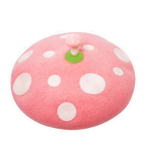 FAICCIA Handmade Kawaii Mushroom Beret Vintage Artist Painter Hat Women Wool Cap