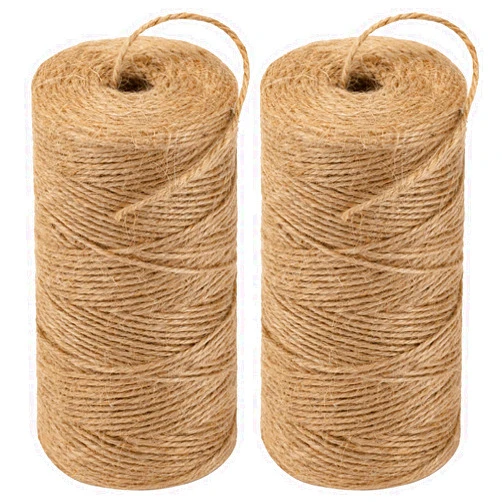 Amrules Twine String 1312 Feet Long Natural Jute Twine Hemp Rope for Gardening Crafts Giftwares Wrapping Packing Wedding Decor, Brown 2 Rolls
