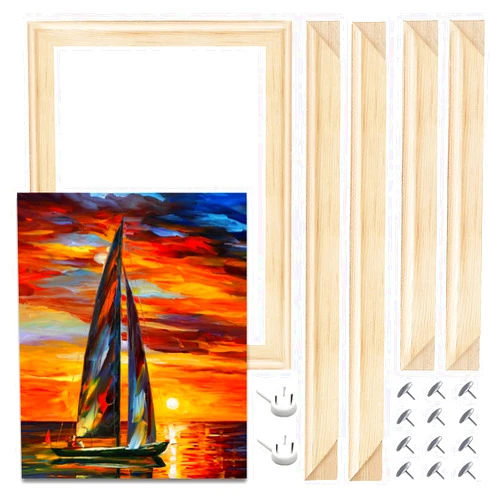 EVNEED DIY Canvas Stretcher Bars 16x20 Inch Canvas Frame - Easy to Assemble, Gallery Wrap Oil Frame Kits Canvas Wood Stretcher Bars- for Oil Paintings, Prints, Paint