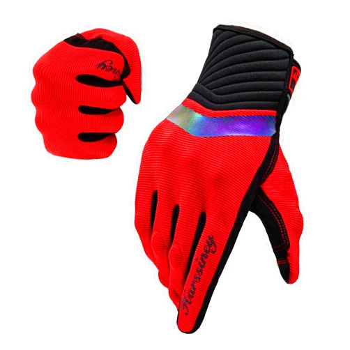 Harssiney Motorcycle Gloves for Men,Breathable Dirt Bike Riding ATV Motocross Glove Touchscreen with Knuckle TPR Palm Pad Protection