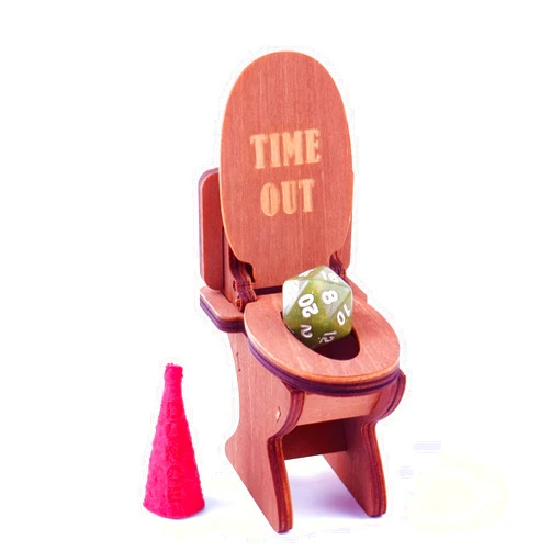 Byhoo DND Dice Jail, Dice Chair of Shame with Dunce Hat, DND Accessories for Dungeons and Dragons, DND Gift for Fans of Tabletop Games, Time Out Chair for RPG Game, Fits Die Size D4-D20